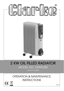 Clarke OFR 9/200 2KW Oil Filled Radiator Manual