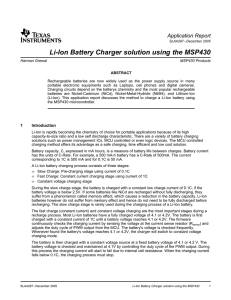 Li-Ion Battery Charger solution using the MSP430