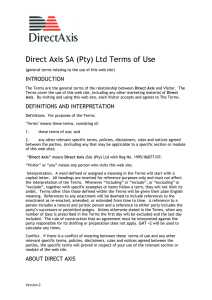 Direct Axis SA (Pty) Ltd Terms of Use