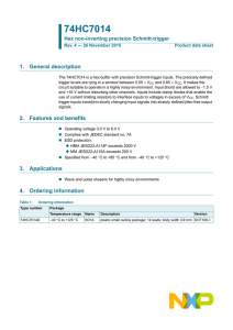 74HC7014 Hex non-inverting precision Schmitt-trigger