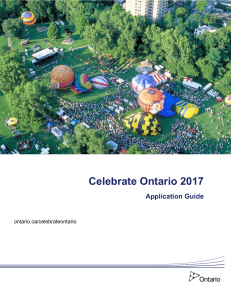 Celebrate Ontario 2016 Application Guide