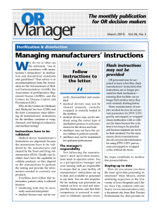 Managing manufacturers` instructions