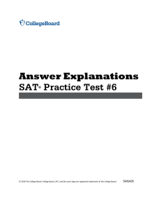 SAT Practice Test #6 Answer Explanations