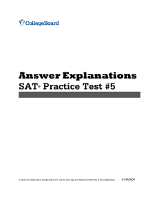 SAT Practice Test #5 Answer Explanations