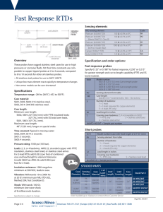 Fast Response RTDs