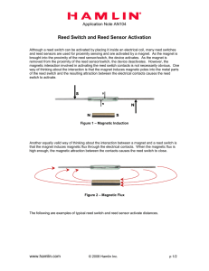 Reed Switch and Reed Sensor Activation