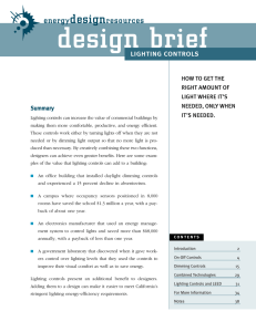 Design Brief – Lighting Controls