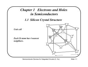 Chapter 1 Electrons and Holes in Semiconductors