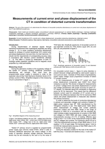 Measurements of current error and phase displacement of the CT in