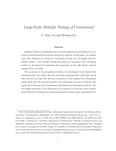 Large-Scale Multiple Testing of Correlations