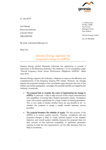 Genesis Energy opposes the proposed change to AOPOs July 2014