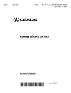 REMOTE ENGINE STARTER Owner`s Guide