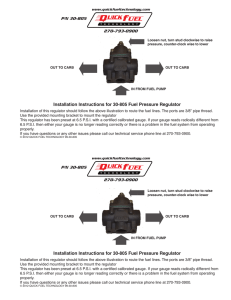 Installation Instructions for 30-805 Fuel Pressure Regulator