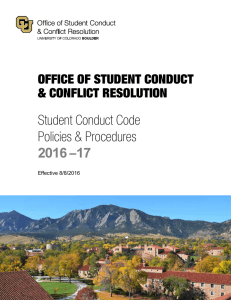 Student Conduct Code - University of Colorado Boulder