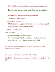 , waveforms, and data transmission Spectrum 1. General view to