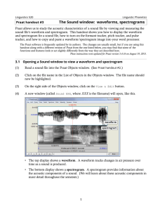 3 - The Sound window: waveforms, spectrograms