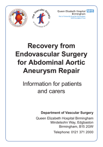 Recovery from endovascular surgery for abdominal aortic aneurysm