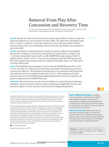 Removal From Play After Concussion and Recovery Time