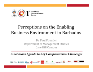 Perceptions on the Enabling Business Environment in Barbados