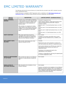 EMC Limited Warranty