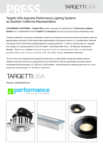 TARGETTI USA Announces Performance Lighting Systems as LA Rep