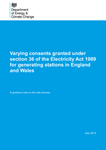 Varying consents granted under section 36 of the Electricity
