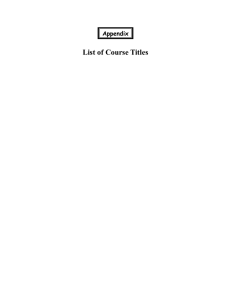 List of Course Titles - 2000 National Survey of Science and