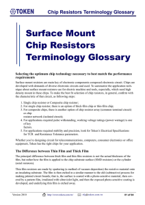 Surface Mount Chip Resistors Terminology Glossary