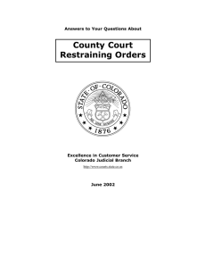 County Court Restraining Orders