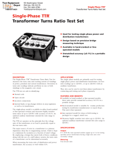 Single-Phase TTR® Transformer Turns Ratio Test Set