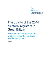 Completeness and accuracy of the 2014 electoral registers in Great