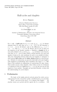 Half-cycles and chaplets - The Australasian Journal of Combinatorics