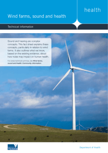 Wind farms, sound and health