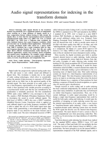 Audio signal representations for indexing in the transform domain