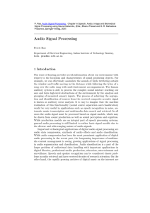 Audio Signal Processing - Department of Electrical Engineering
