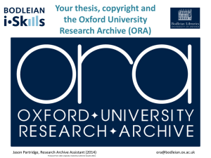 Your thesis, copyright and the Oxford University Research Archive