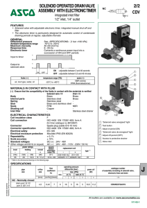 Pilot operated drain valve assembly with electronic timer