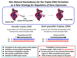 Anti-parallel triplex DNA