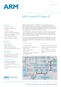 ARM Cordio BT4 Radio IP