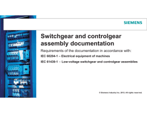 Switchgear and controlgear assembly