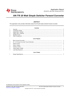 AN-776 20 Watt Simple Switcher Forward Converter (Rev. A)
