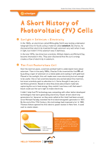 A Short History of Photovoltaic (PV) Cells