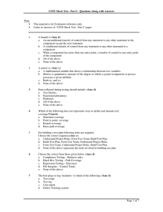 CSTE Mock Test - Part I - Questions Along with Answers Page 1 of 7