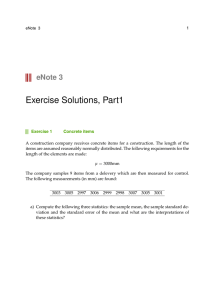 Exercise Solutions, Part1