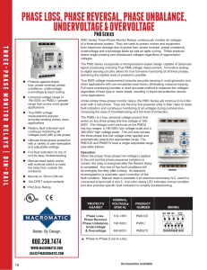 phase loss, phase reversal, phase unbalance, undervoltage