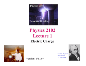 Physics 2102 Lecture 1 Electric Charge