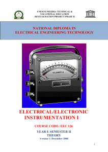 ELECTRICAL / ELECTRONIC INSTRUMENTATION I