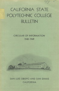 California State Polytechnic College Bulletin