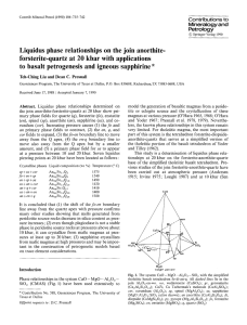 Liquidus phase relationships on the join anorthite-forsterite