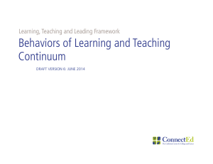 Behaviors of Learning and Teaching Continuum